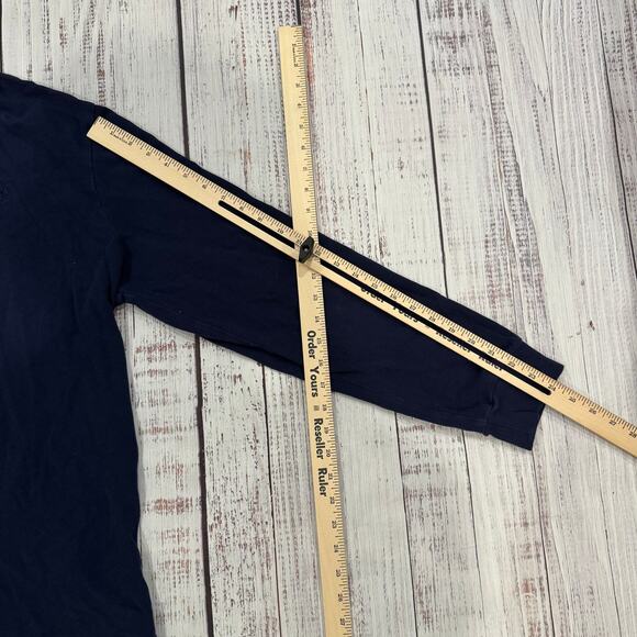 Polo Ralph Lauren Long Sleeve Polo Shirt XL Navy Custom Slim Fit Cotton - Picture 4 of 7